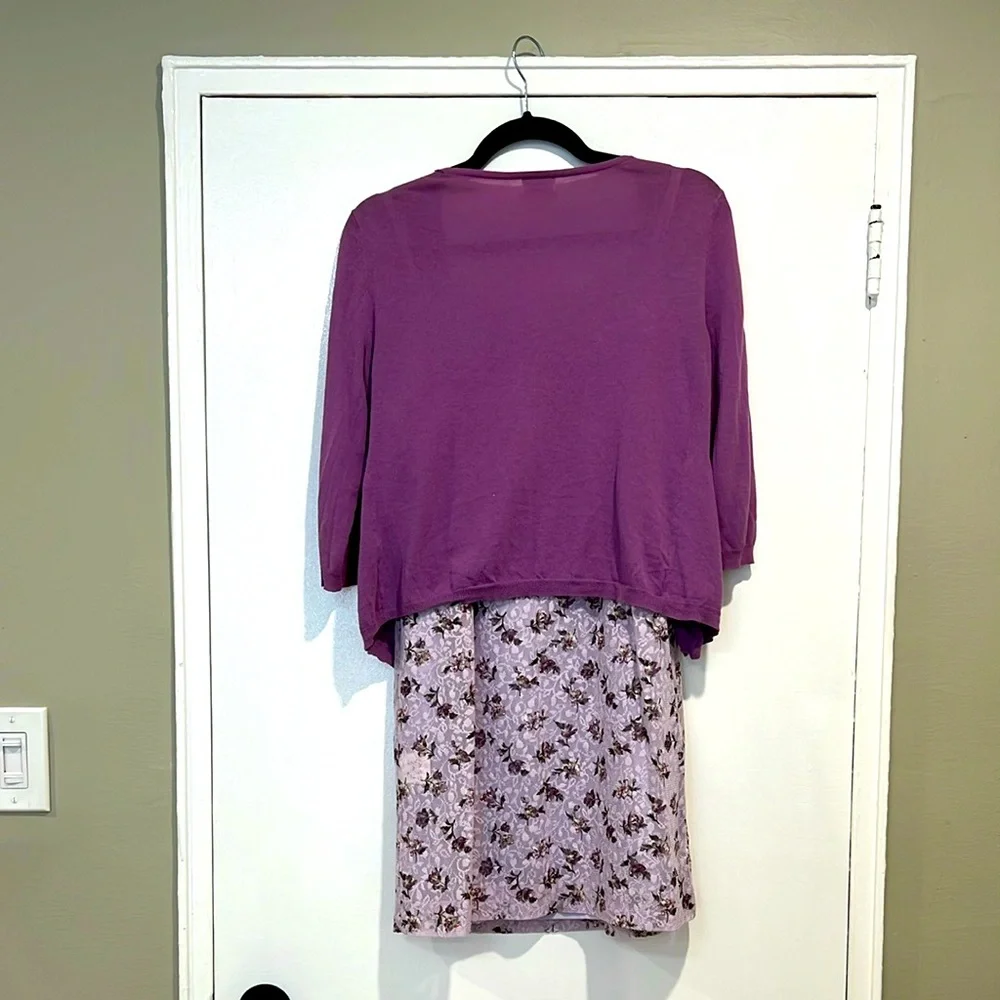 VINTAGE 90s Lavender Floral Babydoll Lace Mini Dress/ Woman/ Size 4 - Picture 10 of 10